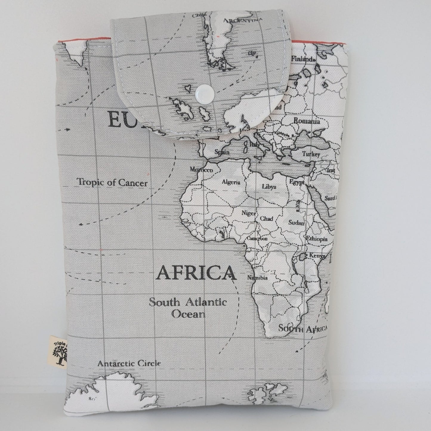 Pochette à livre grand format - map monde