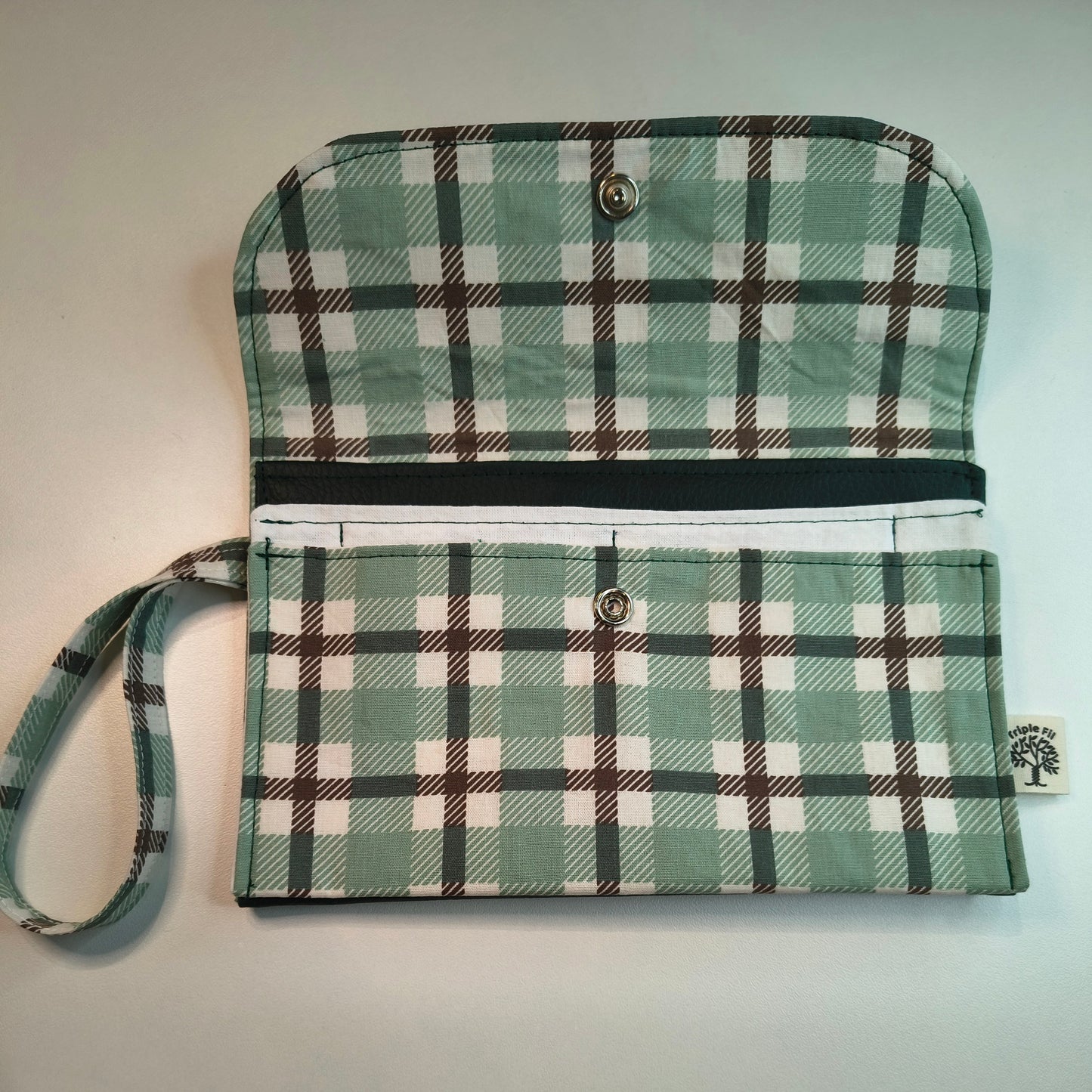 Pochette portefeuille verte