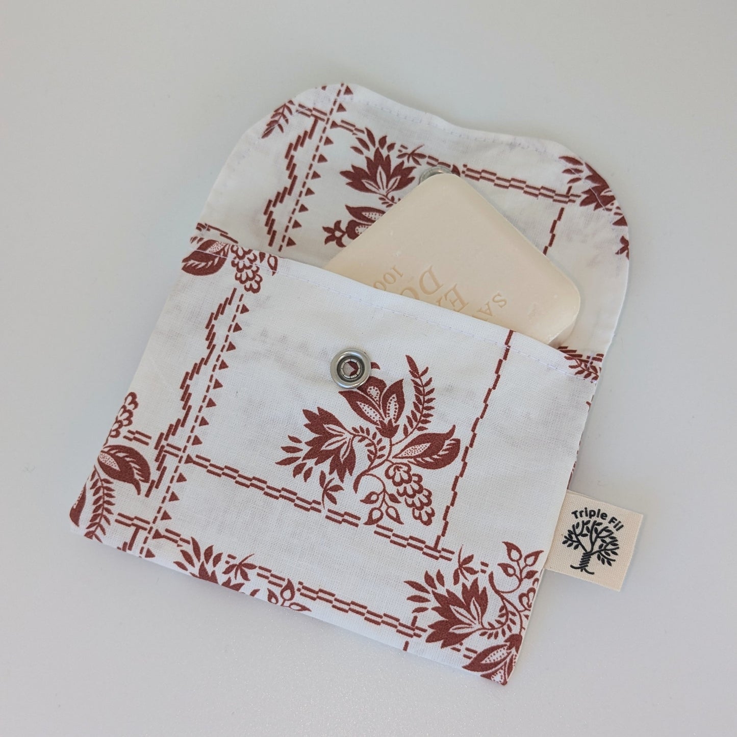 Pochette à savon coton enduit