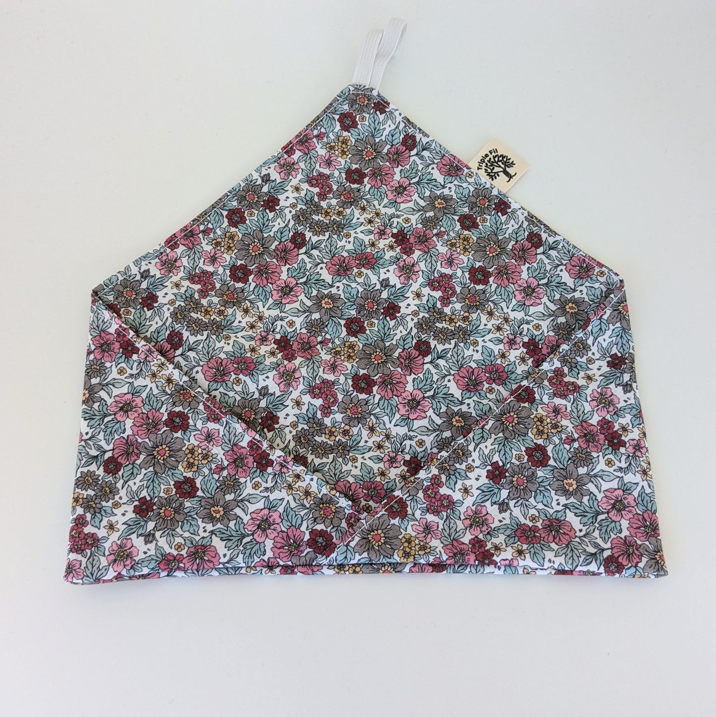Porte couvert nomade - fleuri bleu/rose