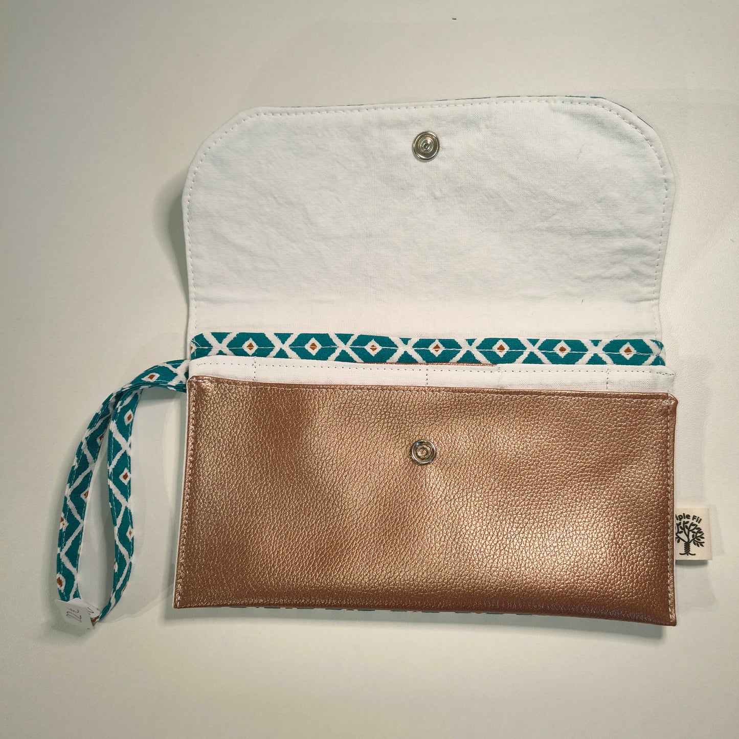 Pochette portefeuille graphique bleu