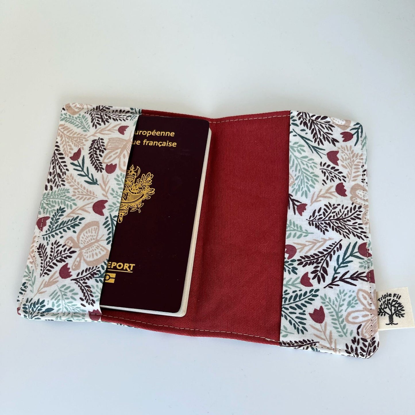 Pochette passeport coton enduit