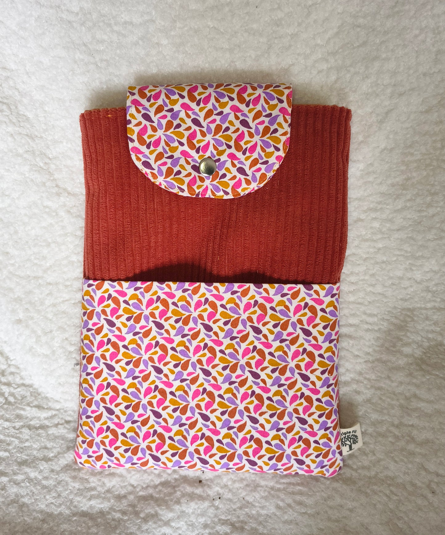 Pochette à livre velours terracotta