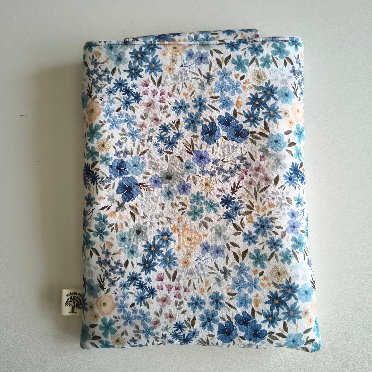 Pochette à livre grand format bleue