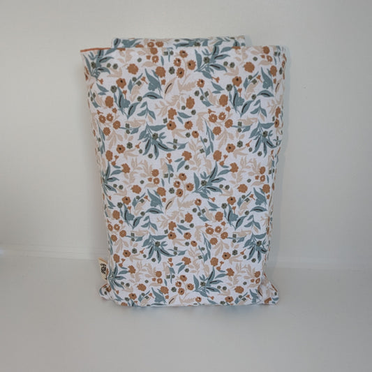 Pochette à livre format poche - fleurie camel