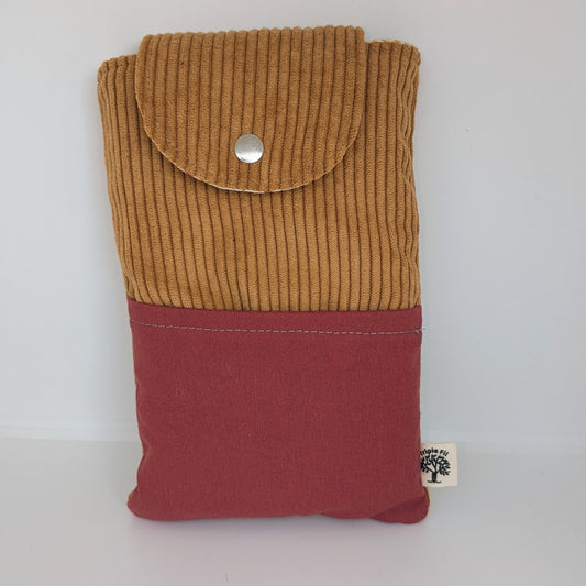 Pochette à livre format poche - velours moutarde