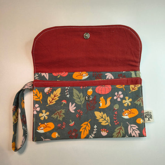 Pochette portefeuille renard en coton