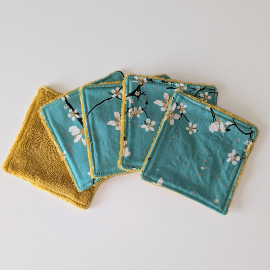 Lingettes démaquillantes x5 - vert/jaune