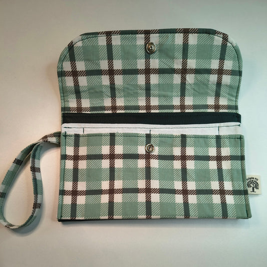 Pochette portefeuille verte