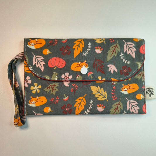 Pochette portefeuille renard en coton