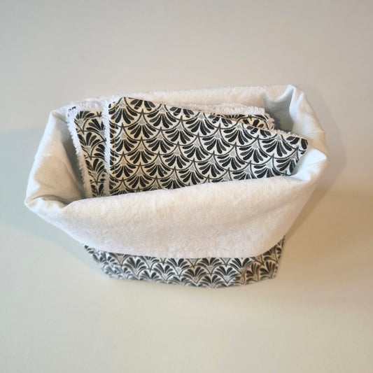 Panière à lingettes - éventails noirs