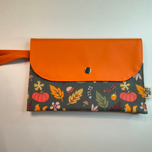 Pochette portefeuille orange renard