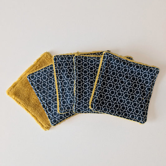 Lingettes démaquillantes x5 - graphique bleu/jaune