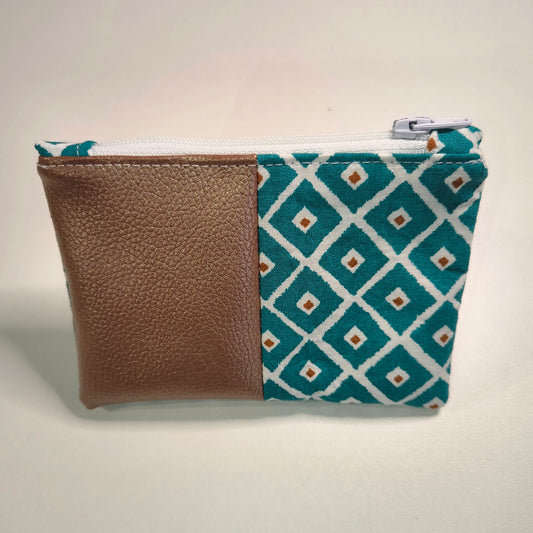 Porte-monnaie bleu/simili cuir