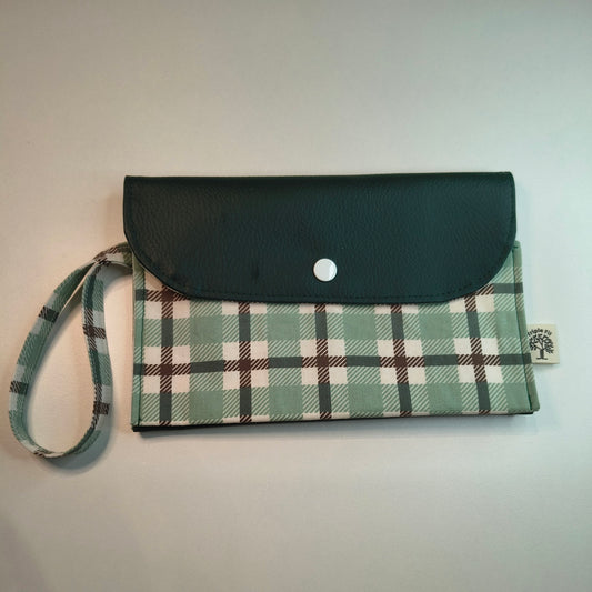 Pochette portefeuille verte