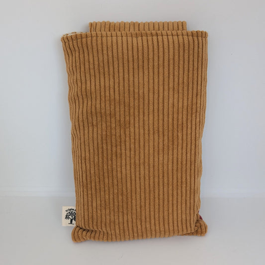 Pochette à livre format poche - velours moutarde