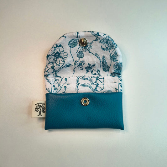 Porte cartes simili bleu