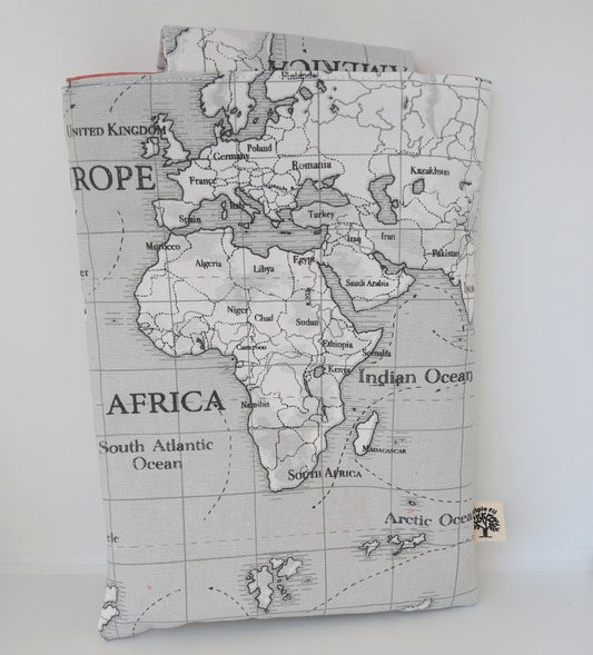 Pochette à livre grand format - map monde