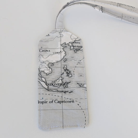 Étiquette bagage map monde