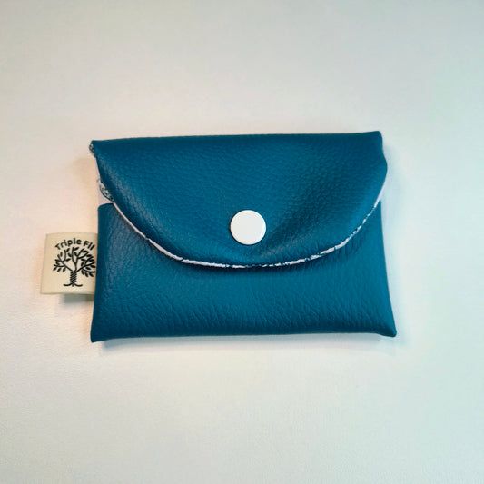 Porte cartes simili bleu