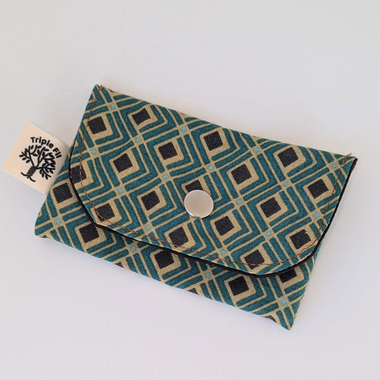 Porte carte - graphique marron / vert
