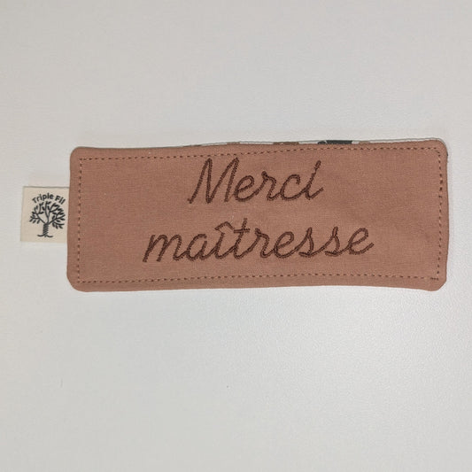 Marque page Merci maîtresse léopard camel