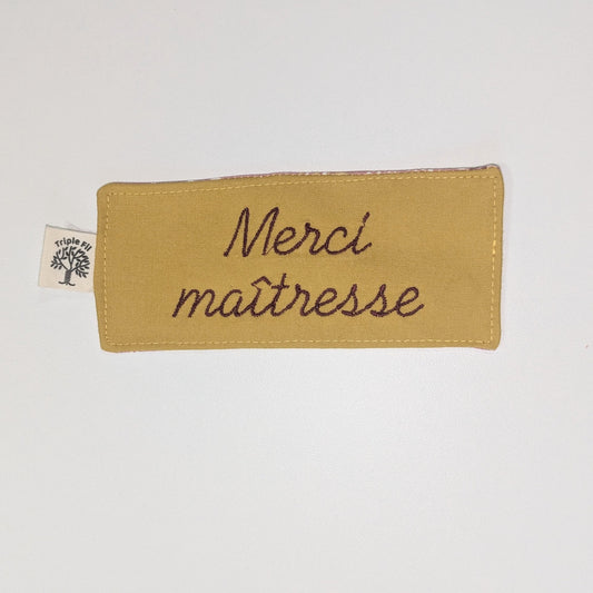 Marque page Merci maîtresse ocre