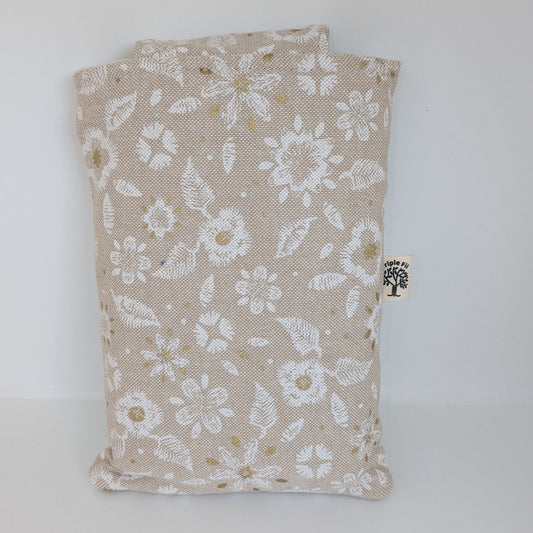 Pochette à livre format poche - fleurie lin 2