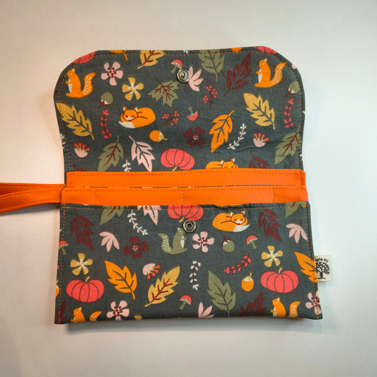 Pochette portefeuille orange renard