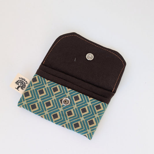 Porte carte - graphique marron / vert