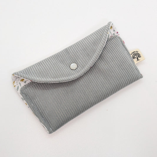 Étui à lunettes - velours bleu gris